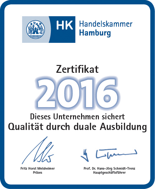 Qualität durch duale Ausbildung Zertifikat 123fit Rahlstedt